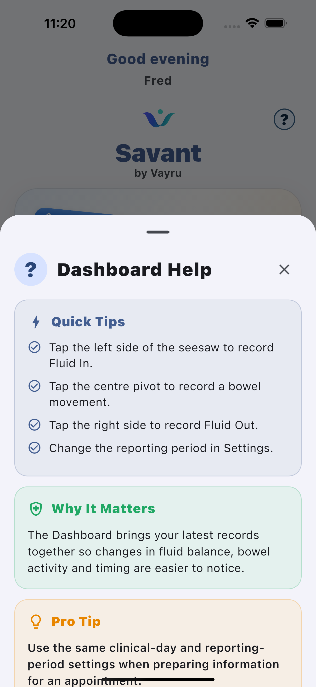 Built-in dashboard help